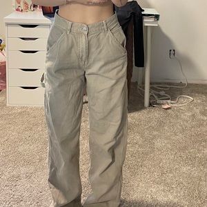 Beige Cargo Garage Pants in size 0.